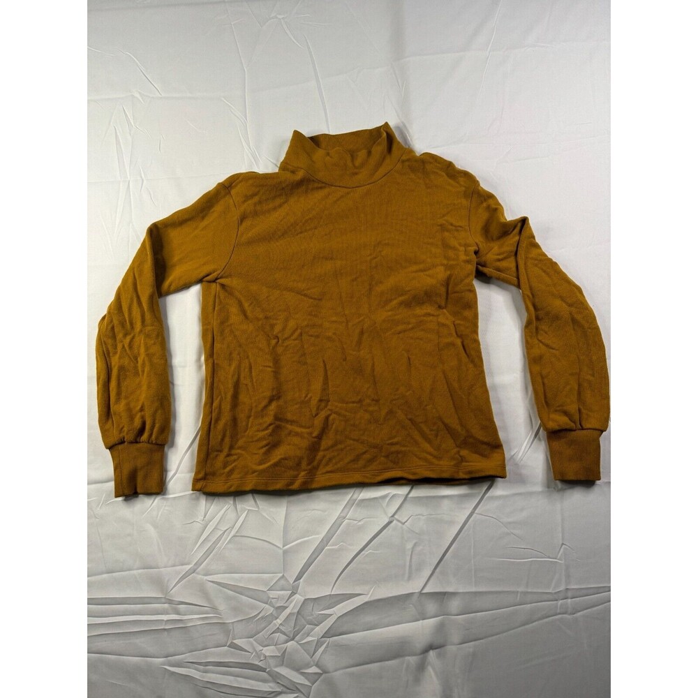 Miles by Madewell Sweatshirt Women Size XXS Pullover Mock Neck Brown Long Sleeve